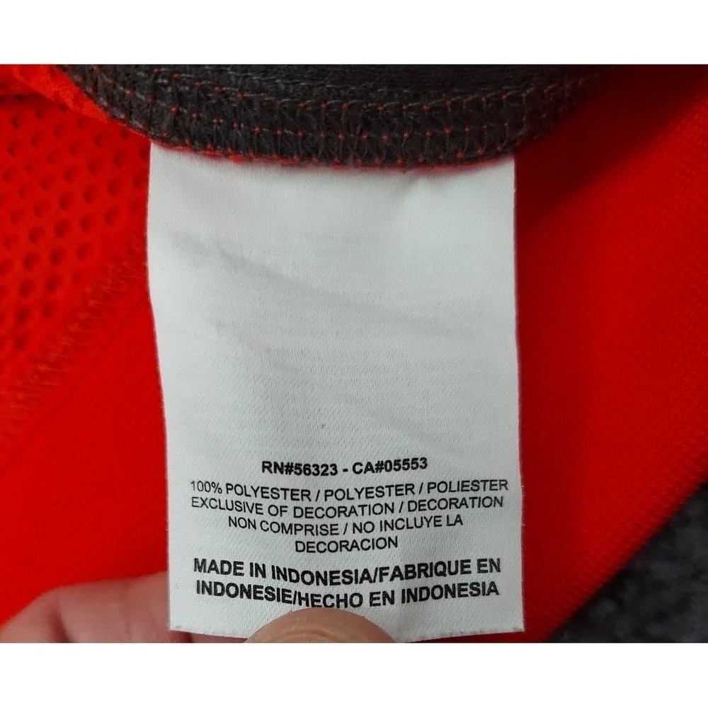 Nike Dri-FIT Jacket Youth Large Orange Gray Full Zip Track Swoosh Athletic